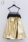 RENAISSANCE patchwork organza suspender dress RNS-ADA METALLIC-JIN gold